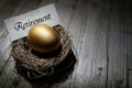 Retirement savings golden nest egg Royalty Free Stock Photo