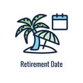 Retirement Savings Icon with retiring & monetary images