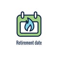 Retirement Savings Icon with retiring & monetary images