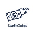 Retirement Savings Icon with retiring & monetary images