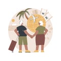 Retirement travel abstract concept vector illustration.