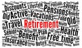 Retirement word cloud concept Royalty Free Stock Photo