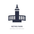 retiro park icon on white background. Simple element illustration from Monuments concept