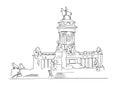 Retiro Park sketch vector isolated on white background, Retiro Park transparent sign , line or linear sign, element