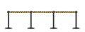 Retractable belt stanchion. Portable ribbon barrier. Striped black-yellow fencing tape. Royalty Free Stock Photo