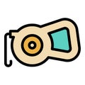 Retractable dog leash icon color outline vector Royalty Free Stock Photo