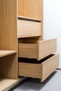 Retractable drawers in wardrobe cabinet furniture