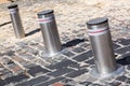 Retractable Electric Bollard Metallic.