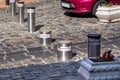 Retractable Electric Bollard Metallic.