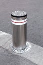 Retractable Electric Bollard Metallic.