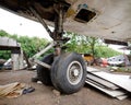 Retractable Hydraulically Operated Landing Gear Undercarriages of Old Aircraft on Airplane Graveyard Royalty Free Stock Photo