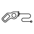 Retractable leash icon outline vector. Dog pet