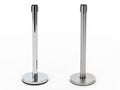 Retractable stanchion posts isolated on white background Royalty Free Stock Photo