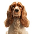 Retrato de perro cocker spaniel cartoon. Modelado 3d