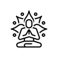 Black line icon for Retreat, meditation and meditate Royalty Free Stock Photo