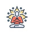 Color illustration icon for Retreat, meditation and meditate Royalty Free Stock Photo