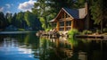 retreat lake home Royalty Free Stock Photo