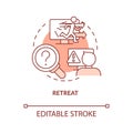 Retreat terracotta concept icon