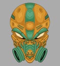 Retribution helmet alien illustration Royalty Free Stock Photo