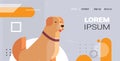 Retriever icon cute dog labrador furry human friend home pet cartoon animal horizontal copy space