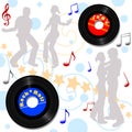 Retro 45 RPM Disco Record Hop Royalty Free Stock Photo