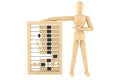 Retro abacus with wooden dummy Royalty Free Stock Photo