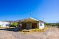 Retro Abandoned Drive Thru Building With Boarded Up Doorway Royalty Free Stock Photo