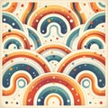 Vintage Colorful Pattern With Arcs and Dots Royalty Free Stock Photo