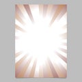 Retro abstract ray burst page template - gradient vector brochure background graphic with radial stripe pattern Royalty Free Stock Photo