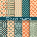 Retro abstract vector seamless patterns Royalty Free Stock Photo