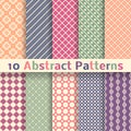 Retro abstract vector seamless patterns (tiling). Royalty Free Stock Photo
