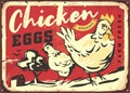Retro advertisement for farm fresh chicken eggs Royalty Free Stock Photo