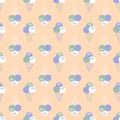 Retro aesthetic seamless pattern with simple ice creams. Sweet food summer print for T-shirt, textile and fabric. Hand drawn Royalty Free Stock Photo