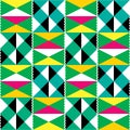 Tribal vector seamless textile pattern - Kente mud cloth style, traditional geometric nwentoma design from Ghana, African in green Royalty Free Stock Photo