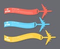 Retro Airplane Banner. Vector Illustration. Royalty Free Stock Photo