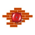 Retro alarm on the brick wall Royalty Free Stock Photo
