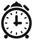 Retro alarm clock black icon. Time symbol Royalty Free Stock Photo