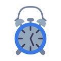 Retro Alarm clock Flat Style Vector Illustration on White Background Royalty Free Stock Photo