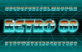 Retro 80 alphabet font. Glow letters and numbers.