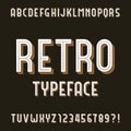 Retro Alphabet Vector Font. Type letters and numbers.