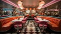 Retro American Diner interior Royalty Free Stock Photo