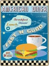 Retro american diner sign Royalty Free Stock Photo