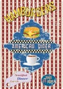 Retro american diner sign Royalty Free Stock Photo