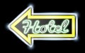 Retro American neon motel roadsign. Royalty Free Stock Photo