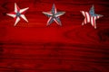 Retro American patriotic background with grunge USA flag stars on red wood Royalty Free Stock Photo