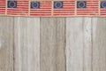 Retro American patriotic background with grunge USA flag stars on weathered wood Royalty Free Stock Photo