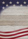 Retro American patriotic background with grunge USA flag stars on weathered wood Royalty Free Stock Photo