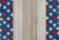 Retro American patriotic background with grunge USA stars banner on weathered wood Royalty Free Stock Photo