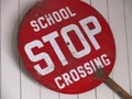 Retro American school crossing stop sign Royalty Free Stock Photo