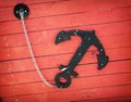 Retro anchor on the red boat Royalty Free Stock Photo